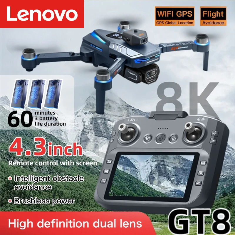 Drone Surveying - โดรน Lenovo GT8 8K ระดับมืออาชีพ กล้องคู่