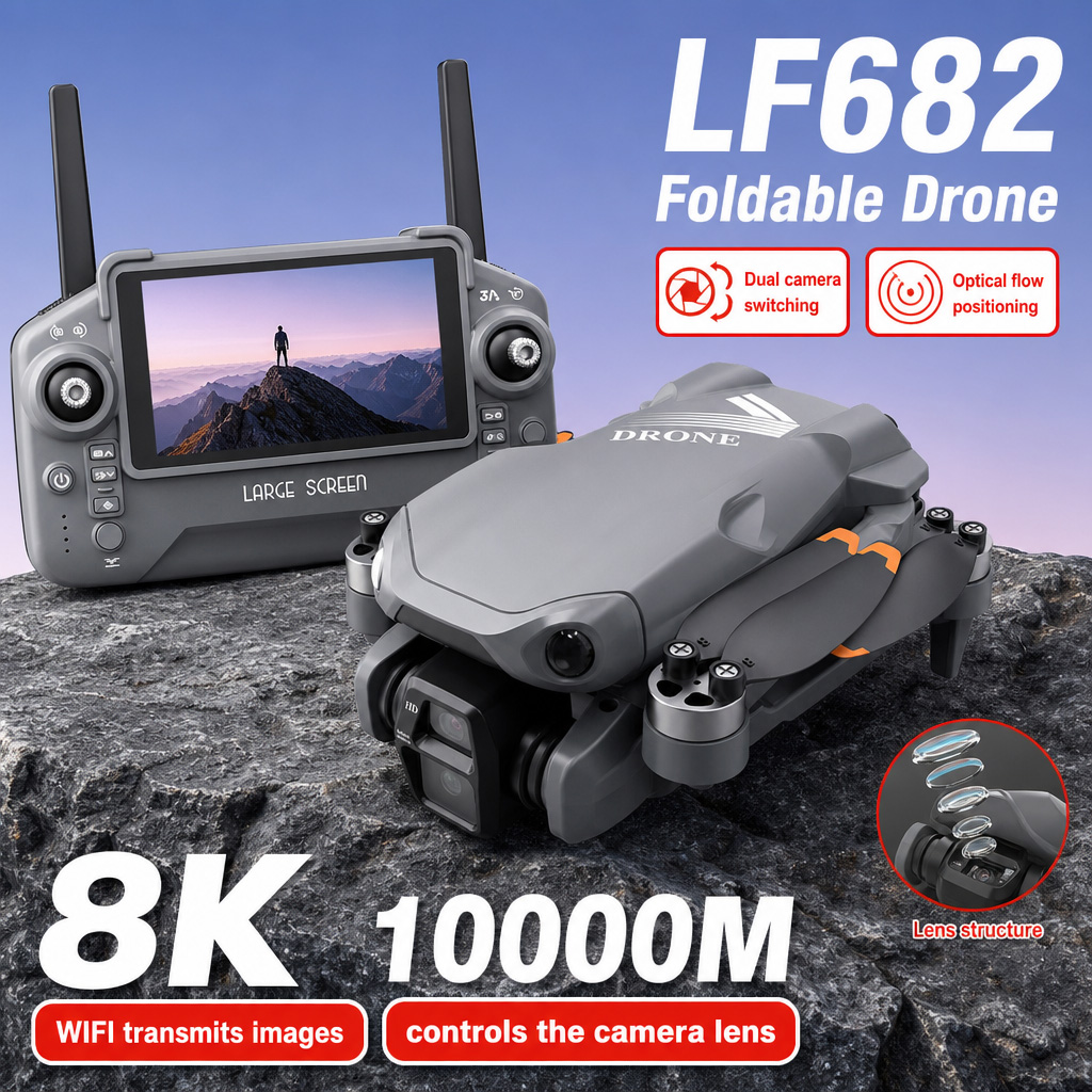 Drone Cinematic - โดรนถ่ายภาพทางอากาศ LF682 8K HD กล้องคู่ GPS