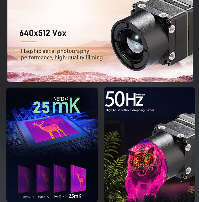 Drone Thermal Imaging - โมดูลกล้องถ่ายภาพความร้อน FPV สำหรับโดรน รุ่นใหม่ล่าสุด ความละเอียด 640x512